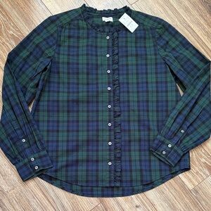 J. Crew Blackwatch Plaid Tartan Blouse Shirt
